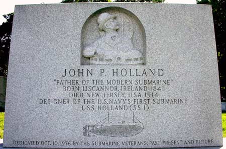 John Holland's Headstone in Holy Seplechure Cemetery, Totowa, NJ