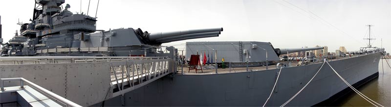 Battleship NJ BB 62 Gangway Panorama