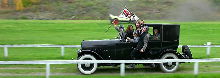 The Black Baron makes off with Trudy Truelove at the aerodrome WWI Airshow