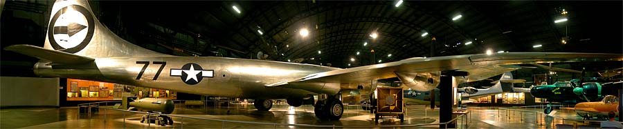 Click here for panorama of the view as you first enter the WWII Air Power Gallery with the B-29 BOCKSCAR