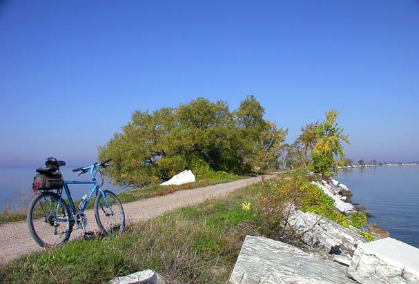 Burlington Bike Path Causway onto Lake Champlain