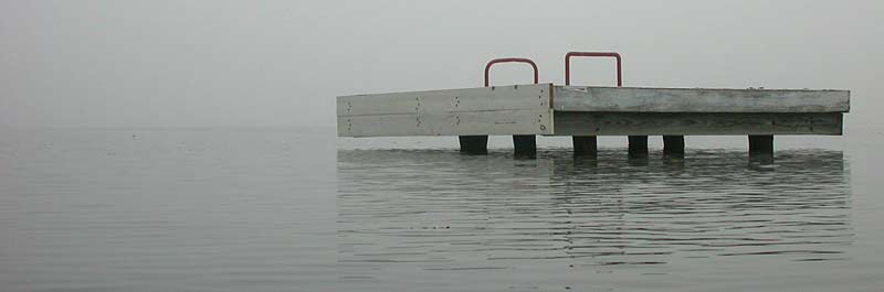 Pines Lake Dock in the Fog