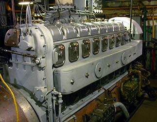 Destroyer Escort Eight Cylinder Diesel Generator under restoration