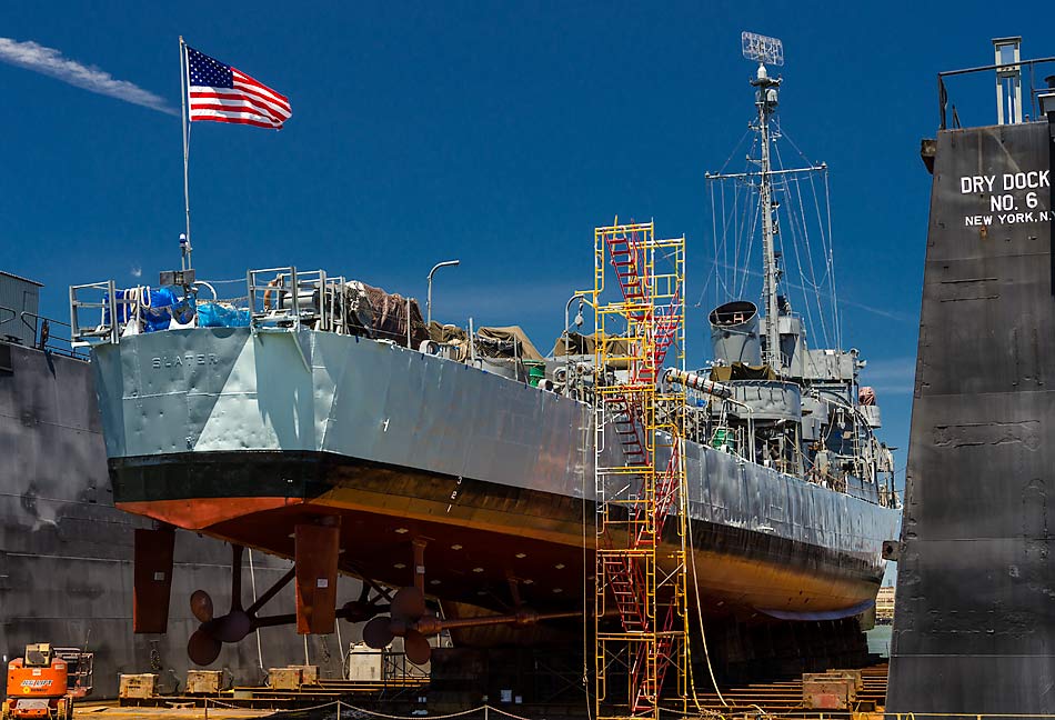 75 USS Slater Stern In Drydock